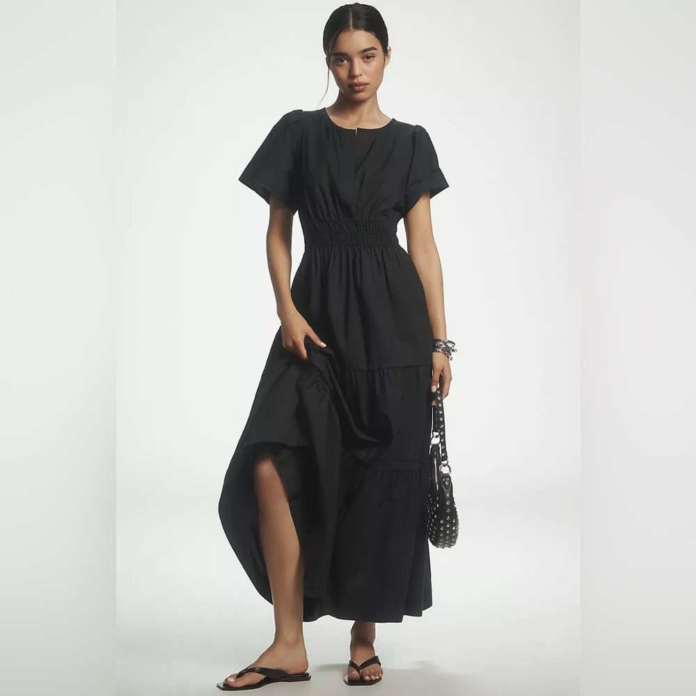 Anthropologie Somerset Black Maxi Dress